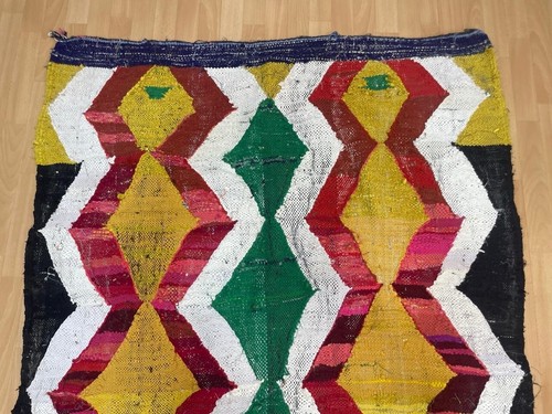 Geometric 5x7 Hand-Woven Recycled Clothing Rug Handmade Kilim Moroccan Carpet - Picture 6 of 14