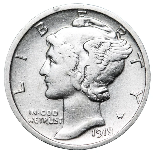 1918 Mercury Dime XF/AU Nice Coin!