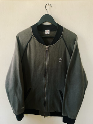 Vintage Y2K Bape A Bathing Ape Head One Point Cotton Bomberjacke grau