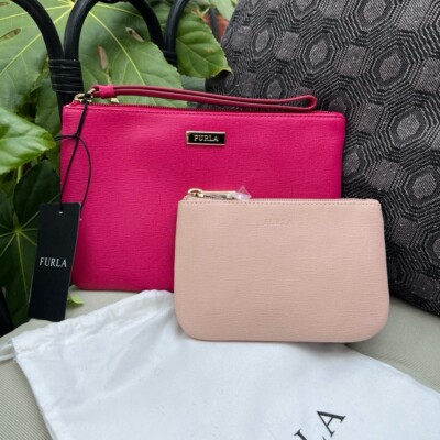 FURLA Classic Envelope Style Clutch Wristlet NWT | eBay
