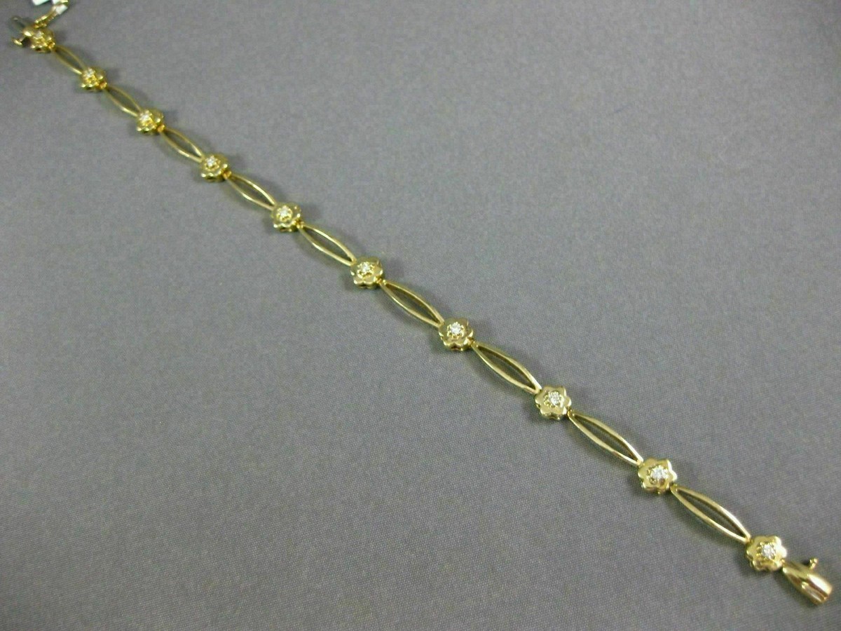 ★daisy★✾14kgf ANTIQUE .30CT ROUND DIAMOND 14K YELLOW GOLD CLASSIC DAISY FLOWER