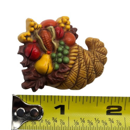 Harvest Cornucopia Pin Vintage Hallmark Fall Thanksgiving Fruits Vegetables - Picture 2 of 11