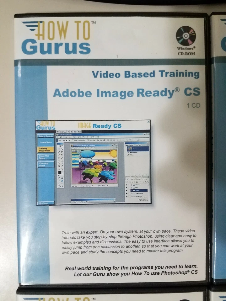Cómo Gurus Video Basado Entrenamiento CD Rom Adobe Photoshop CS Windows Lote Avanzado Foto 2 de 4