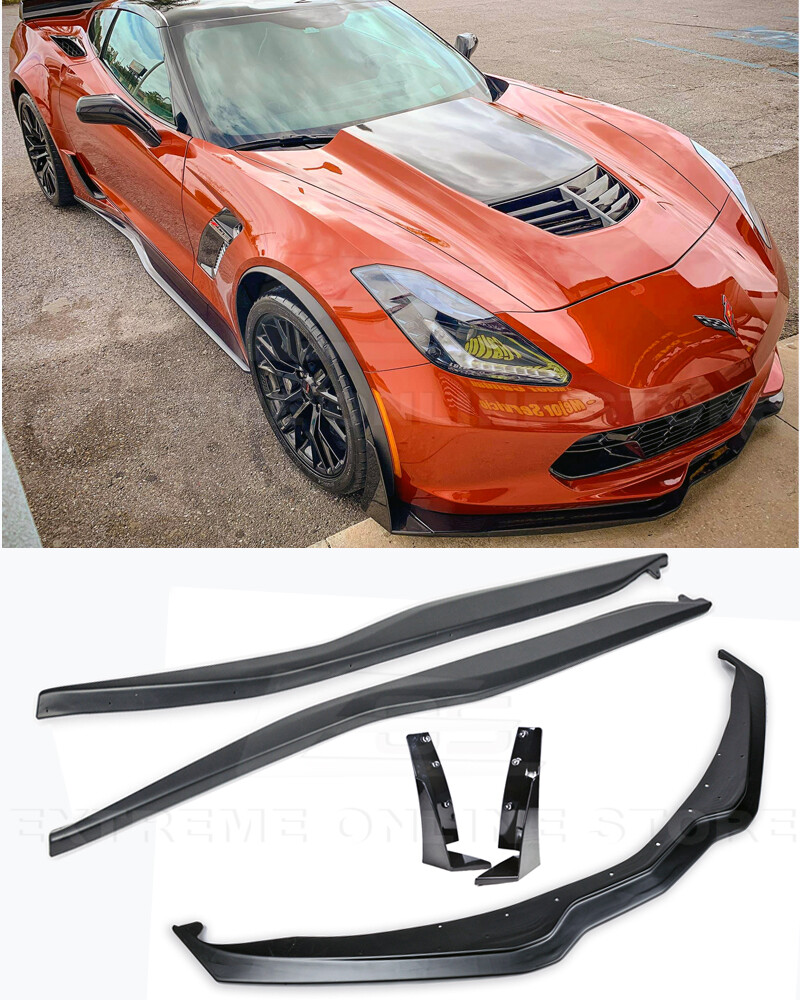 For 14-19 Corvette C7 Z06 Stage 3 Front Splitter Lip W