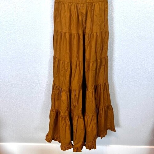 Ulla Johnson Hope Sleeveless Midi Tiered Peasant Dress Tapenade Brown Size 0 - Picture 4 of 12