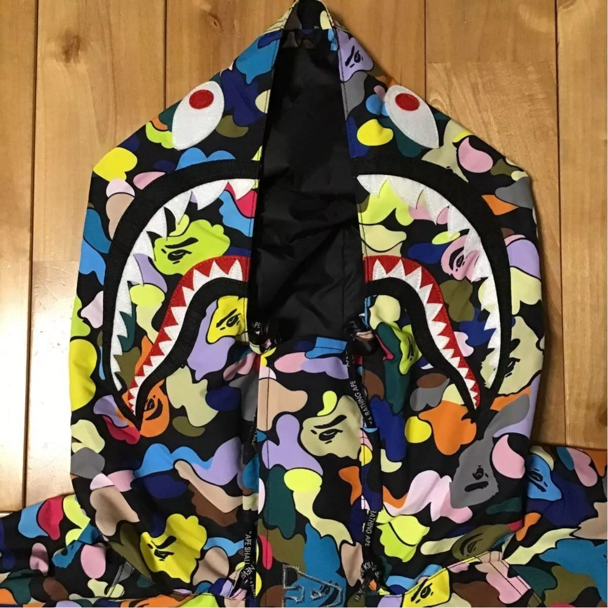 BAPE multi camo shark hoodie snowboard jacket A Bathing Ape Size M