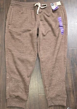 Men's Sherpa Lined Joggers Brown color Size XX-Large