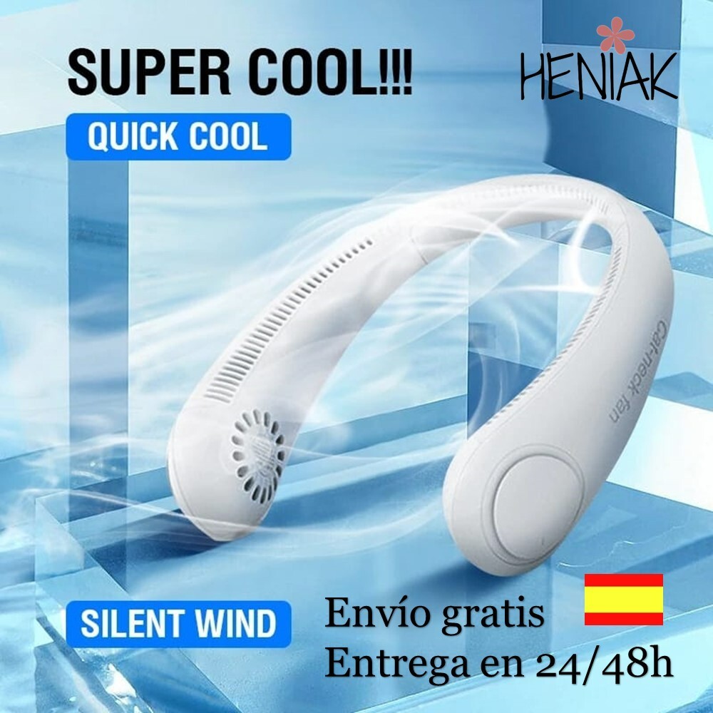 Ventilador de cuello portátil sin aspas aire miniventilador silencioso interior