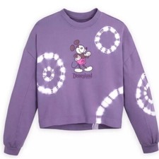 Nwt Disneyland Mickey Mouse Genuine Mousewear Purple Tie-Dye Sweatshirt b9