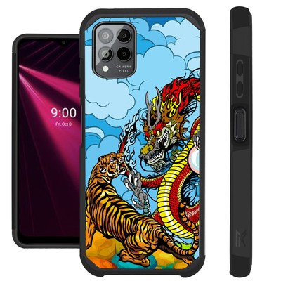 FUSION Case For T-Mobile REVVL 6 PRO 5G Hybrid Phone Cover DRAGON TIGER BATTLE