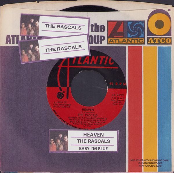 Rascals - Heaven/Baby I'm Blue Atlantic 15699 Vinyl 45 rpm Record | eBay