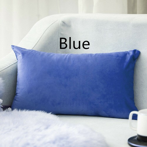 Plain Colourful Velvet Soft Cushion Cover Throw Pillow Case Waist Home Decor - Picture 36 of 42