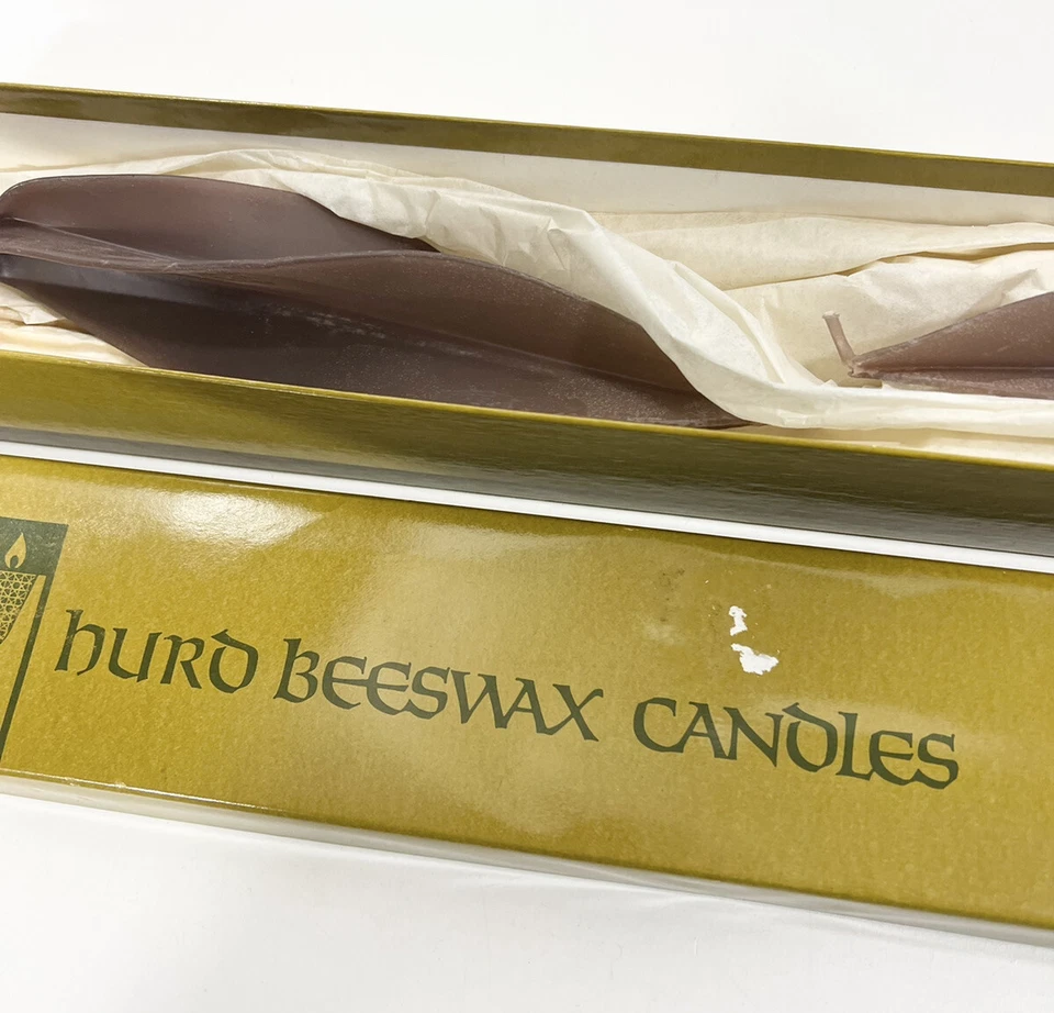Vtg HANDMADE HURD BEESWAX 8” SILHOUETTE Chestnut CANDLES (2) Freemark Abbey Foto 3 de 4