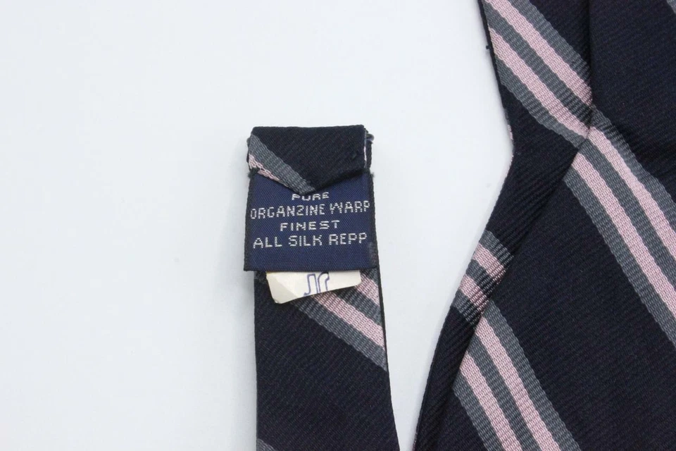 Blue with Pink Adjustable Silk Bow Tie. - Image 2 of 2