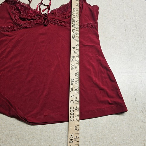 No Boundaries VTG Babydoll Tank Top Size L Red Y2K Lace Corset Vamp Fairygoth - Picture 8 of 8