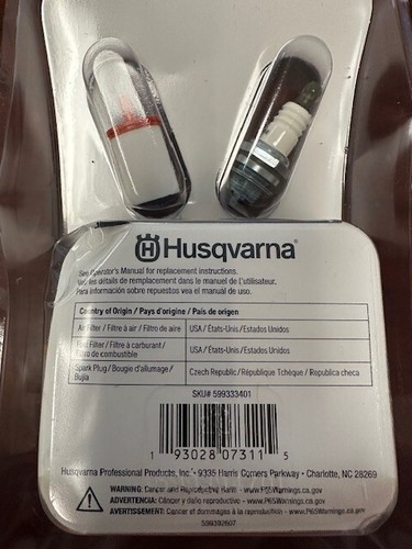 Husqvarvna Part # 599333401 Tune Up Kit - Picture 2 of 3