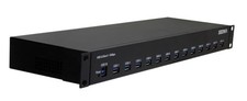 SEDNA 19" 1U Rack Mount 13-Port USB 3.2 Gen II Hub, 10Gbps, with 5V 10A Adapter
