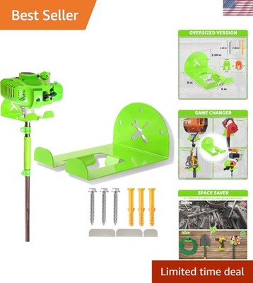 Space-Saving 8'' Heavy Duty Garden Tool Rack - Effortless Installation Green