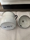 Antique Enamelware WW1 Marked Q.M.C. Quarter Master Co Military Pot Rare — photo 2