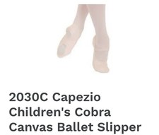 Capezio Cobra Canvas Ballet Pink Kids 10.5 M 2030c New