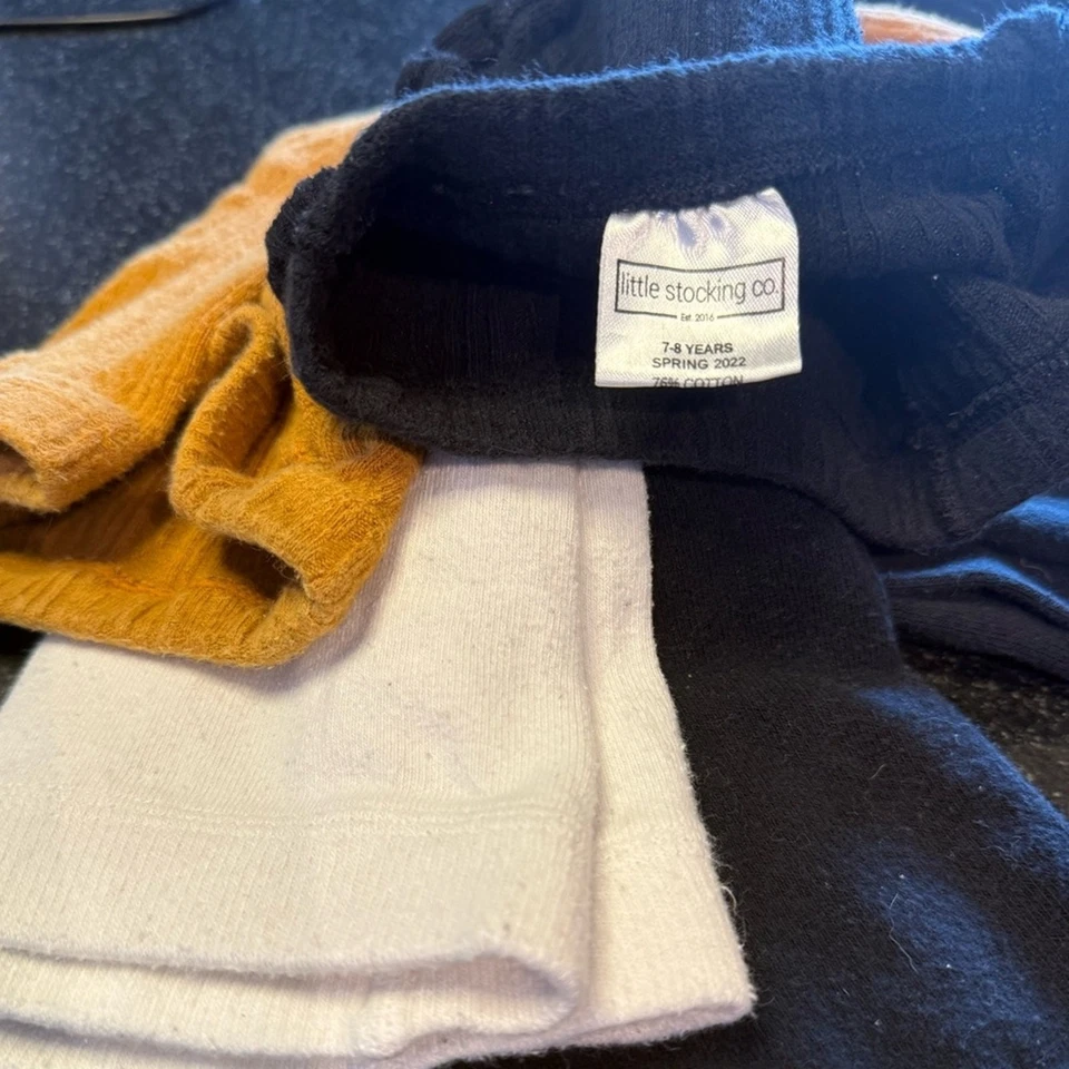 Juego de 4 Medias Little Stocking Company en Negro, Blanco y Mostaza Talla 7-8 Foto 2 de 3