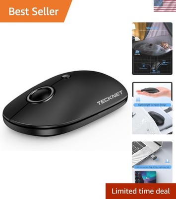 Portable 2.4GHz Silent Wireless Mouse - 5 Buttons, Ambidextrous, Compact Design