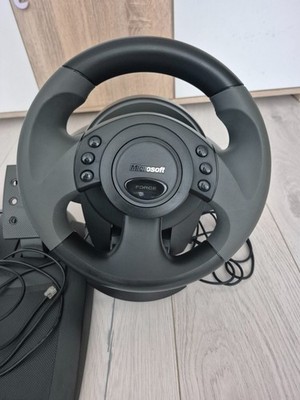 Microsoft SideWinder Force Feedback Wheel USB Lenkrad Pedale OVP Netzteil Retro