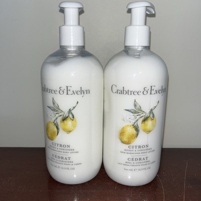 2X Crabtree & Evelyn Citron Honey Coriander Skin Quenching Body Lotion 16.9oz