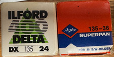 Vintage Expired 35mm Film Lot   Ilford Delta 400  Agfa Superpan   SEALED 0426L