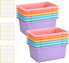 12 Pcs Plastic Cubby Storage Bins Classroom Cubby Organization Storage Container