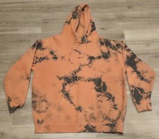Stussy Hoodie - Coral & Black Tie-Dye - XXL