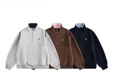 Half Zip Fleece Jacket Loose Fit Casual Pullover with Pockets Multiple Colors UK