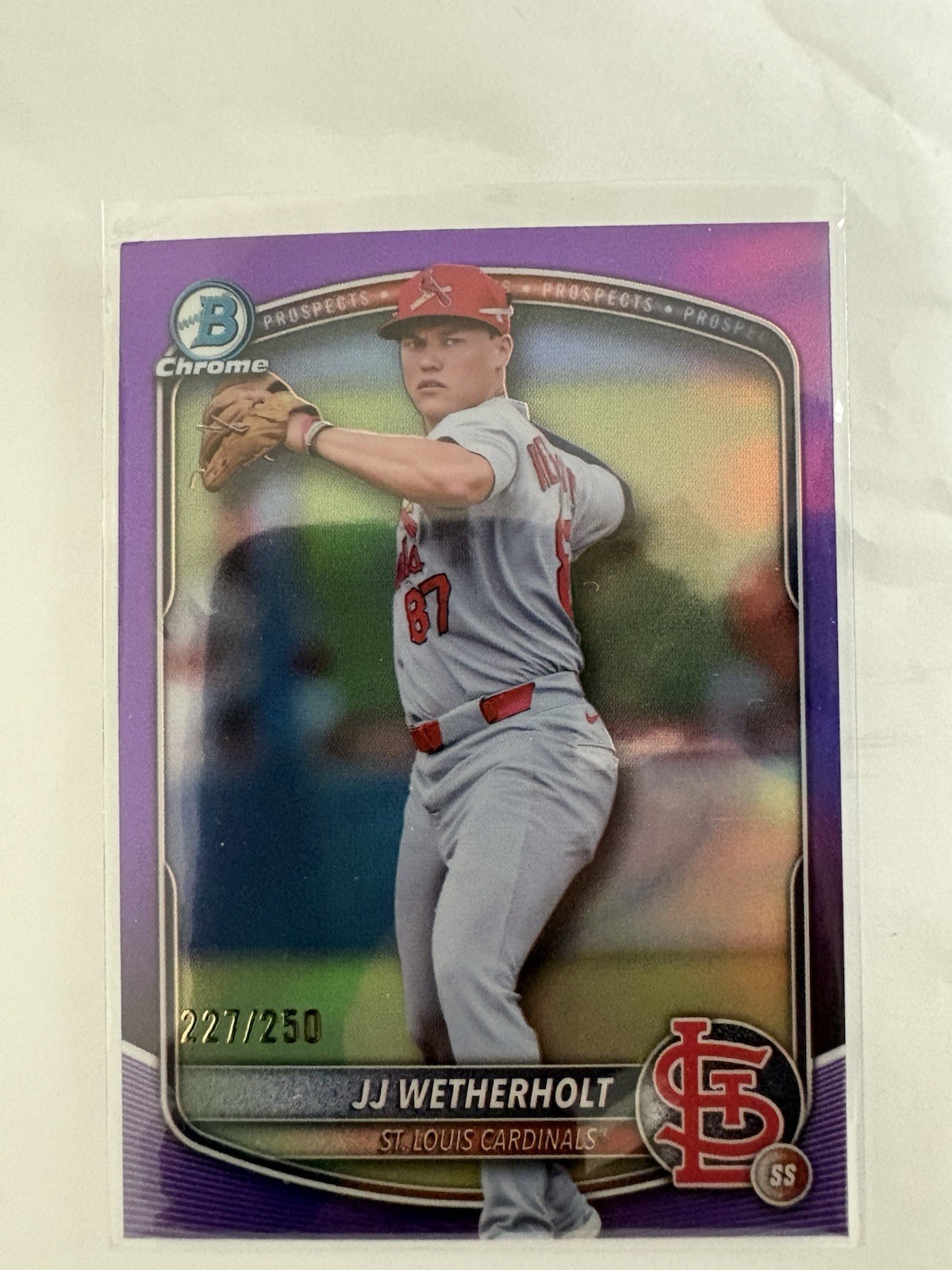 2025 Bowman - Prospects JJ Wetherholt #BP-22 Purple /250 (RC)