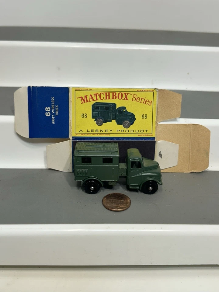 Vintage Matchbox Lesney 68 Army Wireless Truck Austin MK2 Radio England Toy Car - Image 2 of 4