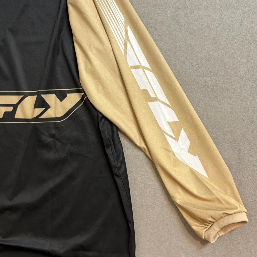 FLY Racing Mens Long Sleeve Motocross Jersey Black Gold Size XL - Image 3 of 4