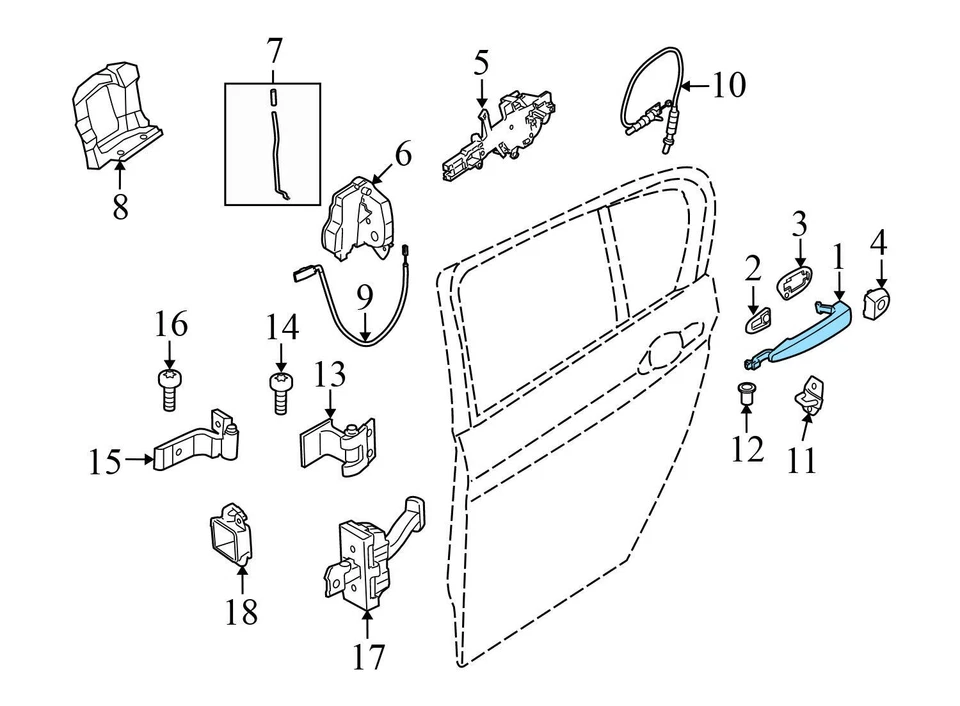 2017-2019 BMW 330I GT XDRIVE - Alça externa esquerda PORTA 7207561 - Imagem 4 de 4