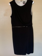 Vince Camuto Black Zipper Detail Sleeveless Dress Size 12