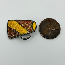 Vintage Metal Cheerleading Megaphone Red Yellow Charm SB3