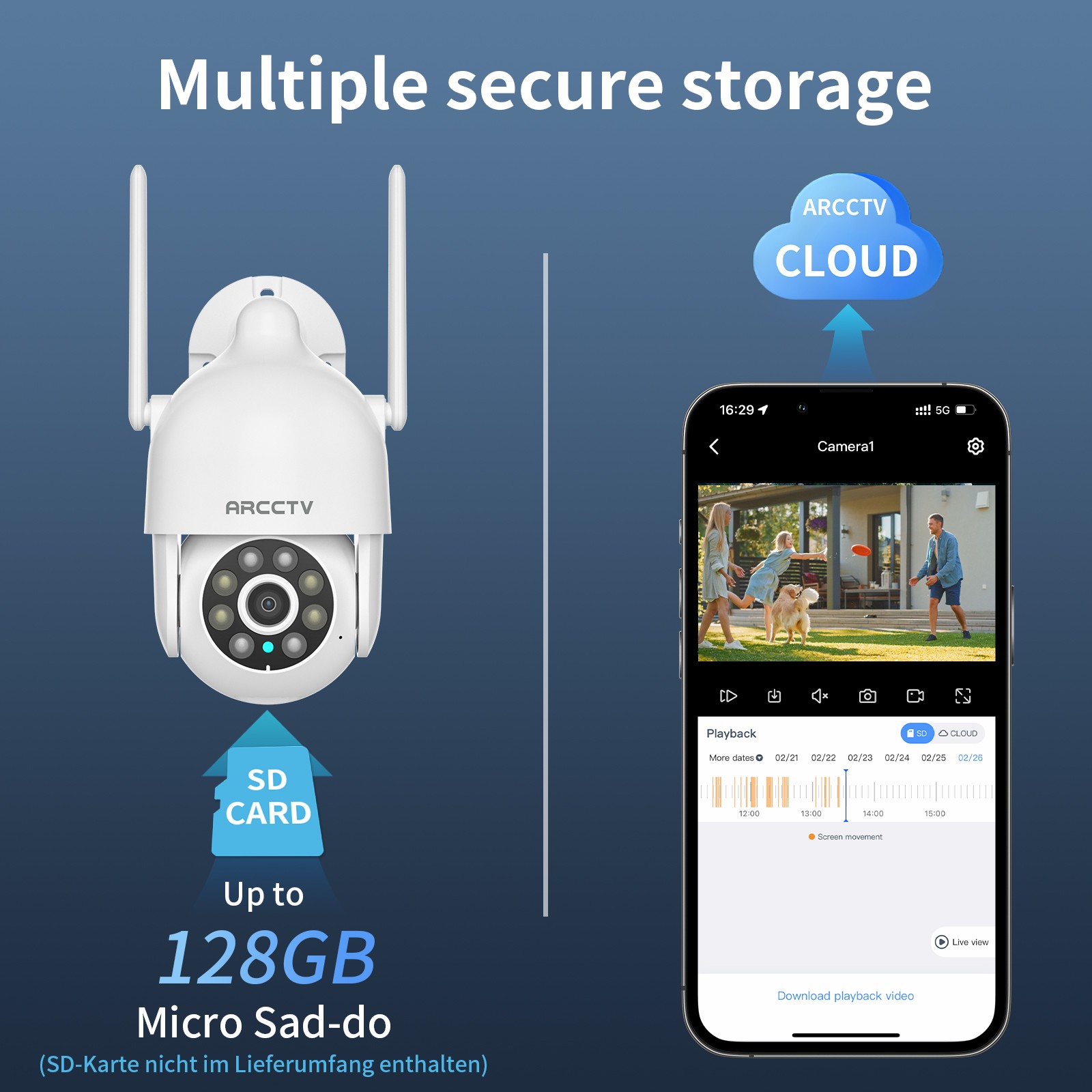 ARCCTV 2K Home Wireless Dual-Band WiFi Security Camera Color Night Vision House