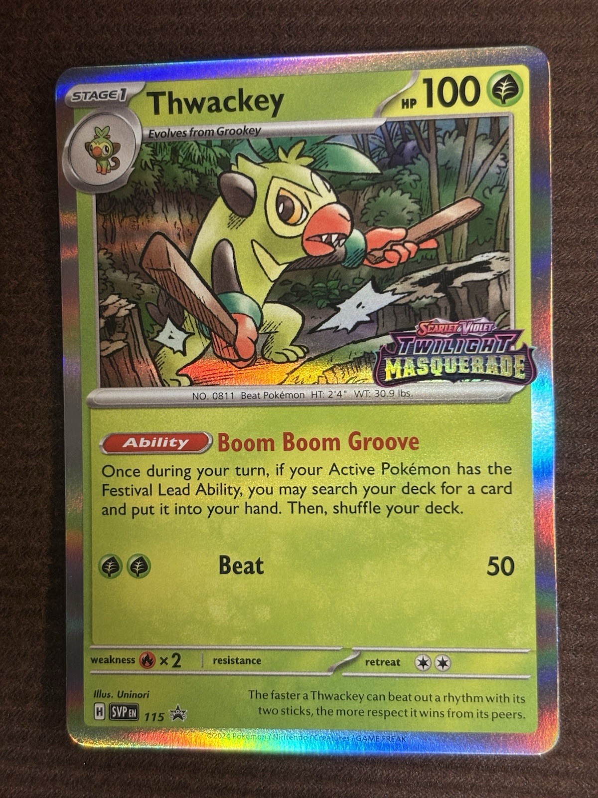 Thwackey Holo Promo SV: Scarlet & Violet Promo Cards 115 NM Stamped