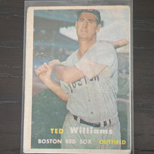 Topps 1957 Topps Ted Williams #1 Boston Red Sox Base Set Baseball Card