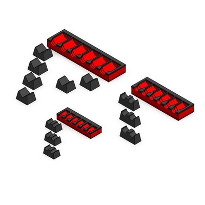 MagAttach Socket Extension Organizers (3 Piece Set, Red/Black)