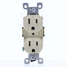Leviton SCRATCHED Ivory Straight Blade Duplex Receptacle Outlet 5-15R 15A 5248-I