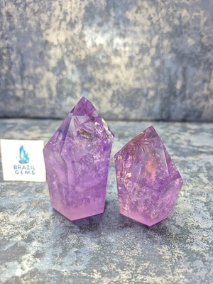 Amethyst crystal Point Collection Brazil purple natural Calming intuitive gift