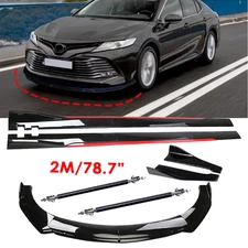 Front Bumper Lip Splitter Glossy Black Red Body Kit Side For Toyota P