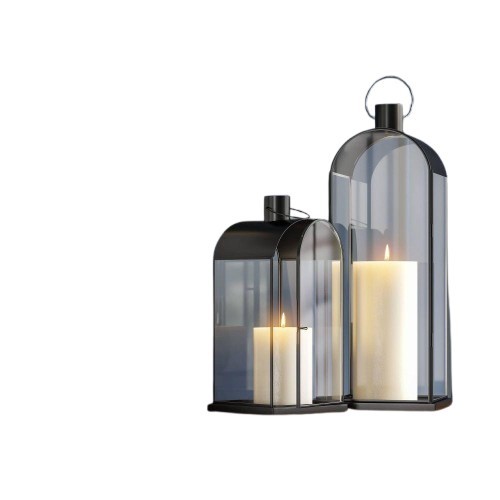 Threshold Black Stainless Steel & Glass Lantern - Tabletop Decor - Picture 5 of 5
