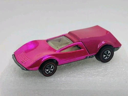 1970 TRI-BABY HOT PINK SHINY BASE US MINT- ORIGINAL REDLINE HOT WHEELS