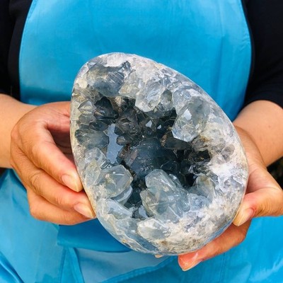 3.8LB Top natural blue crystal cave quartz crystal cave mineral specimen 4513