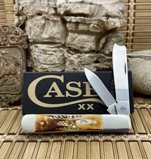 Case XX USA 2024 6.5 Burnt Bone Stag 65338 Stainless Razor Barlow Pocket Knife