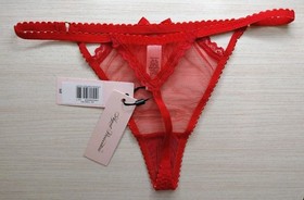 Agent Provocateur Fia Red Sheer Lace Thong size 3